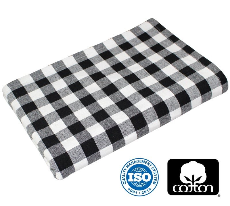 COTTON CRAFT Countryside Classic Gingham Buffalo Check Plaid Tablecloth- Premium Cotton- Halloween Harvest Autumn Fall Thanksgiving Holiday Christmas Xmas Dining Celebration Festive Party-60x120 Black - Image 5